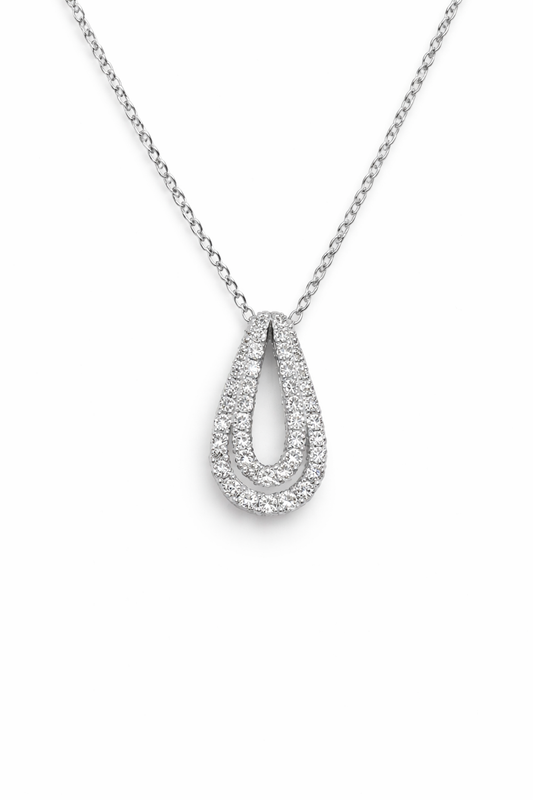 Mirco Visconti Women's Necklace Heart White Gold and Diamonds