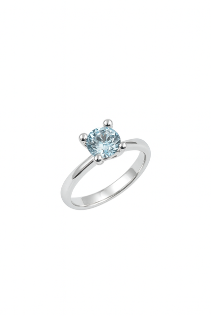 Anello Donna Semiprezioso oro bianco e Topazio Azzurro