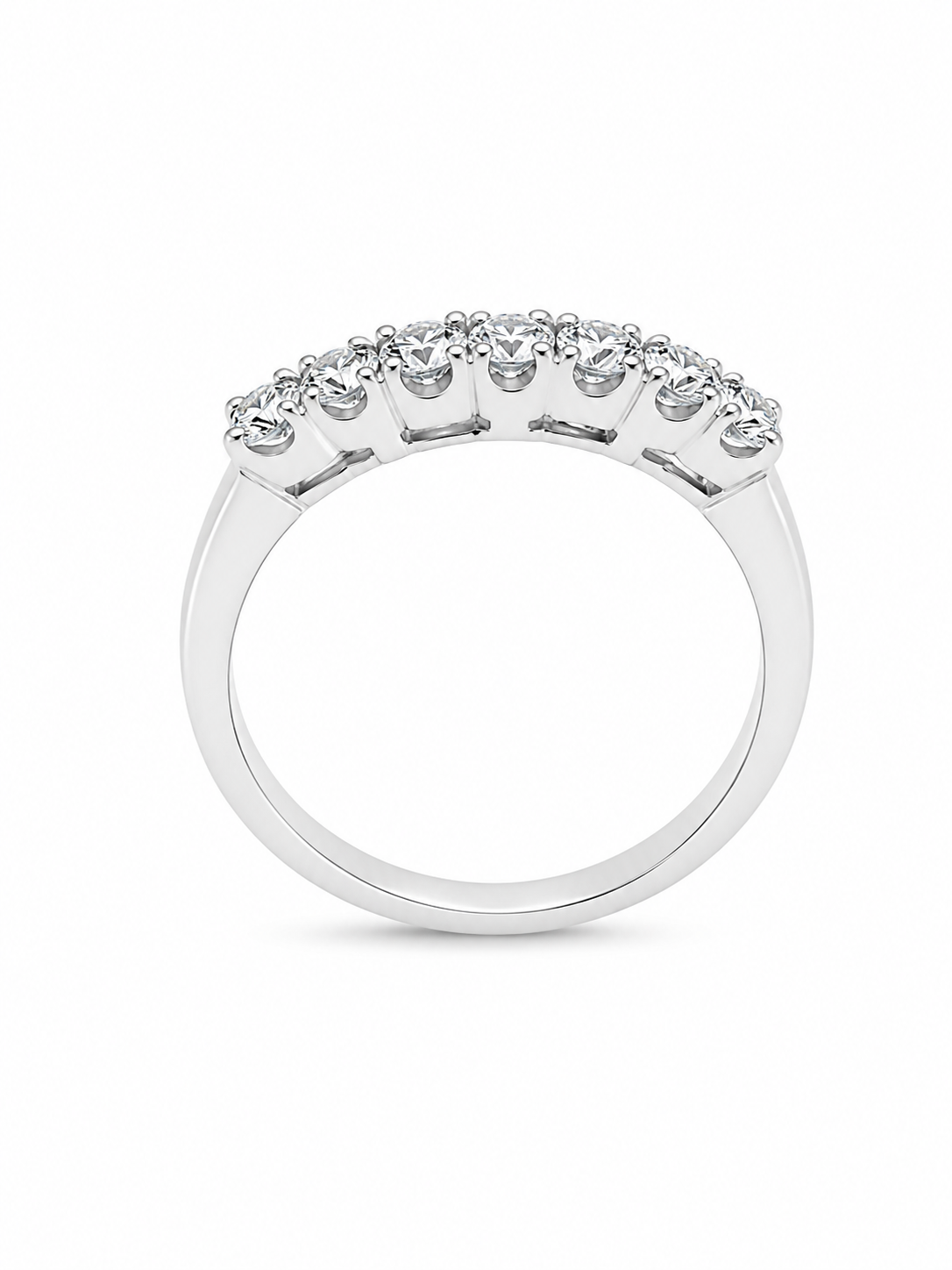 Anello donna Fantasia Fedina 7 pietre oro bianco e Diamanti