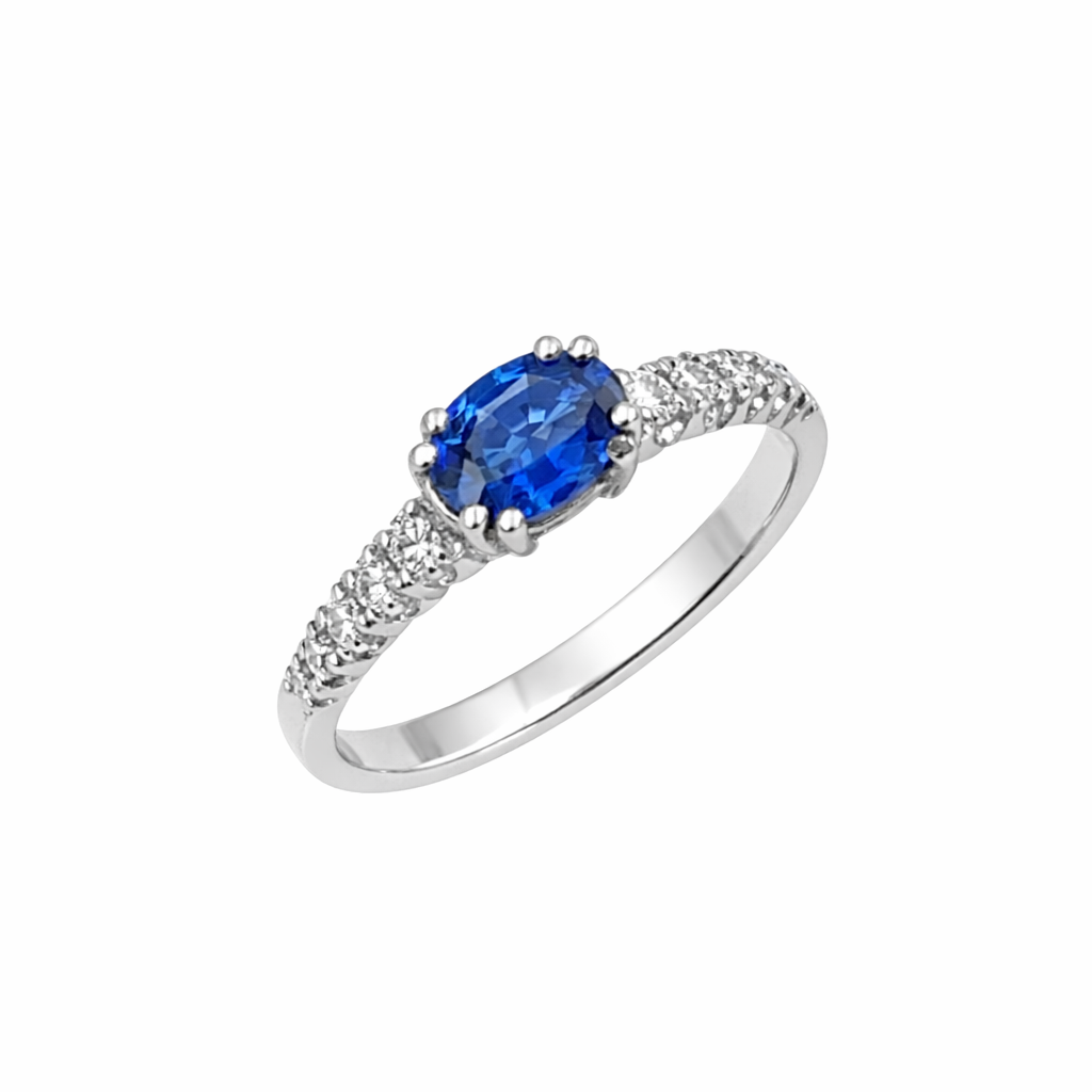 Anello  Zaffiro e Diamanti