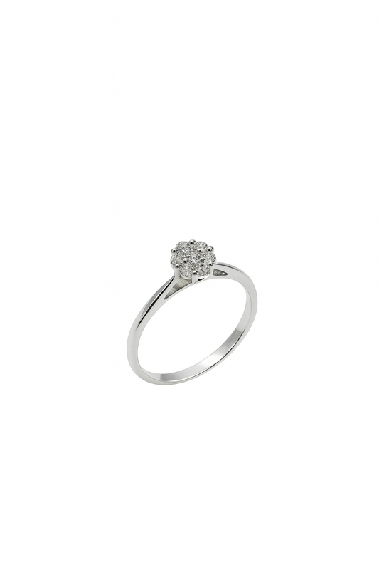 Anello Donna Fantasia Oro Bianco e Diamanti