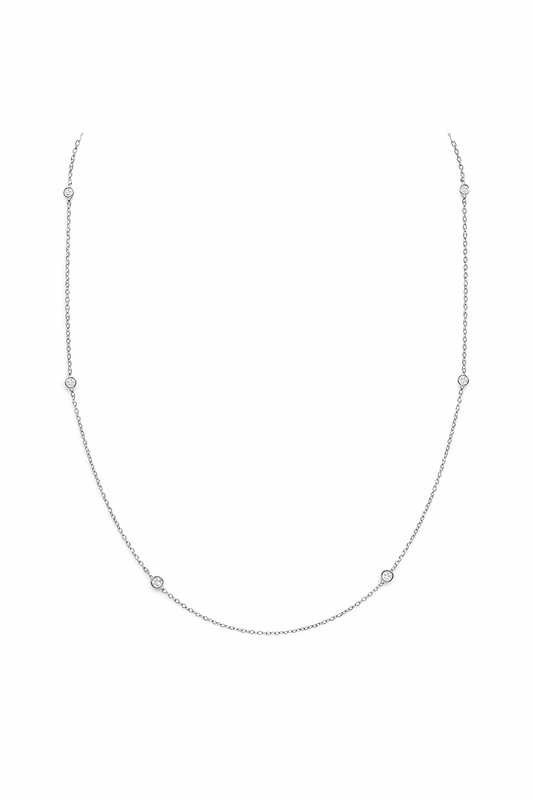 Collana Donna Fantasia Oro Bianco e Diamanti a spot