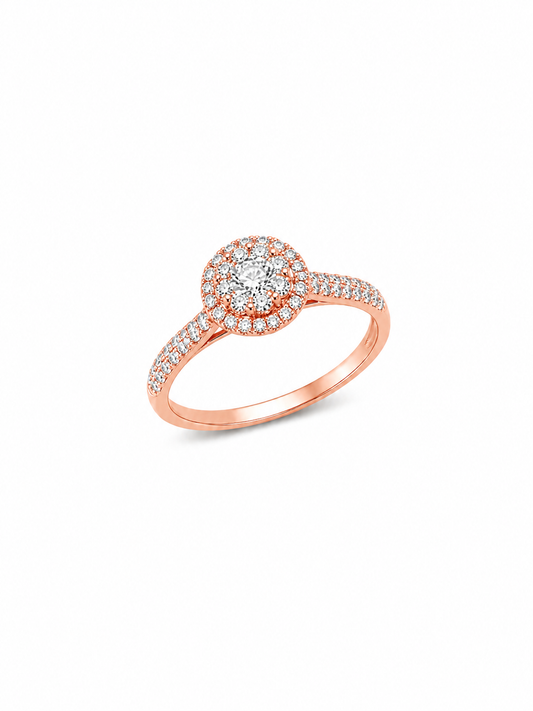 Anello donna Fantasia oro rosa e Diamanti