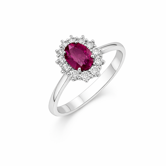 Emerald Ring in White Gold and Diamonds