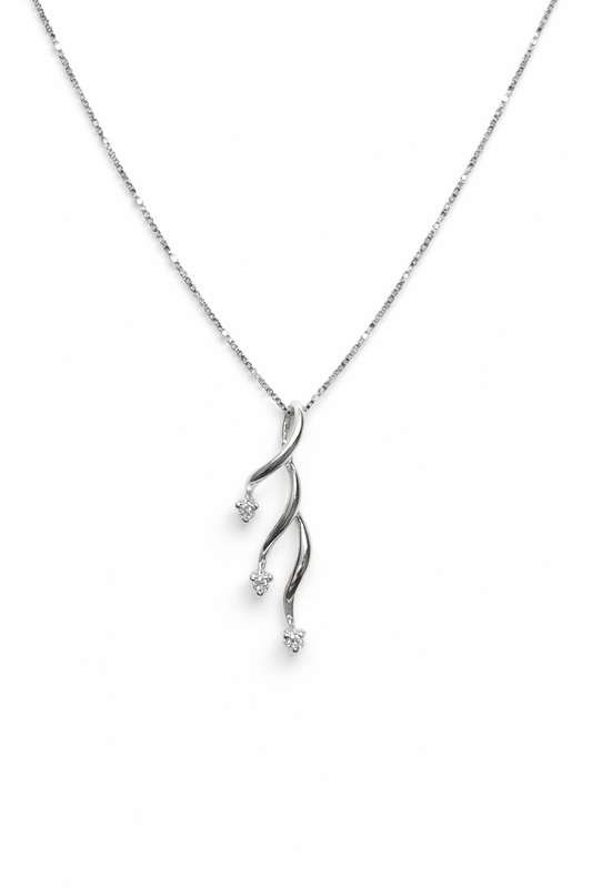Mirco Visconti Women's Necklace Heart White Gold and Diamonds