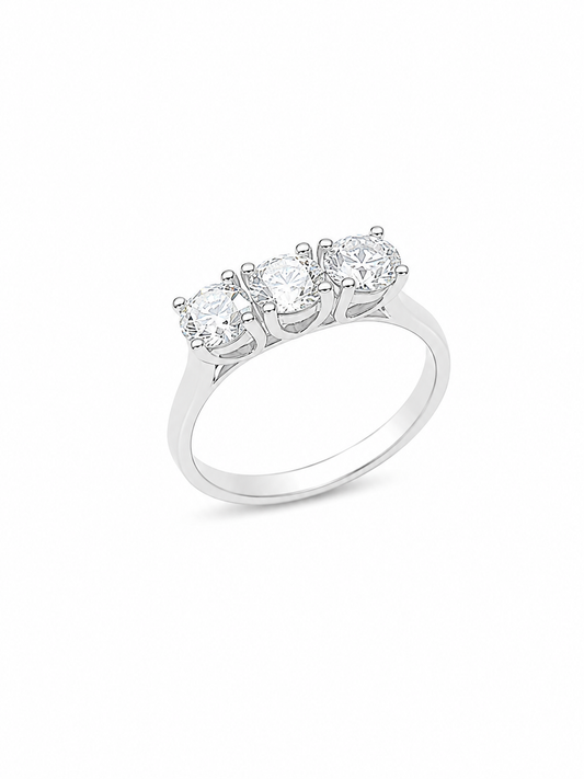 Anello Trilogy Oro bianco e Diamanti Ct. 1,20 D VVS2