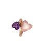 Anello Donna Semiprezioso oro rosa quarzo rosa e ametista