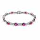 Bracciale Donna Tennis oro bianco diamanti naturali e rubini