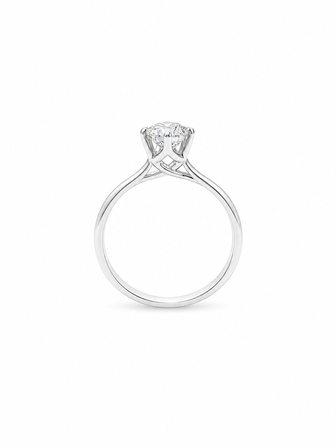 Anello Solitario Oro Bianco Diamanti Ct. 0,90 G SI1