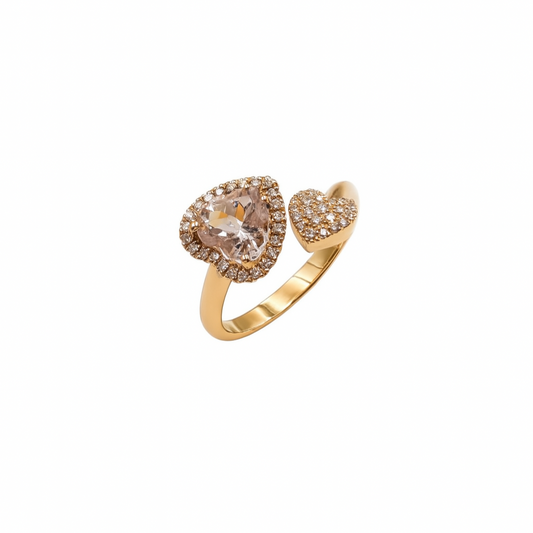 Anello Donna Semiprezioso oro rosa Morganite e Diamanti