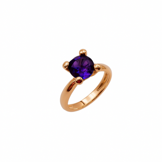 Anello Donna Semiprezioso oro rosa e ametista