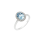 Anello Mirco Visconti Oro Bianco Diamanti e Acquamarina Ovale