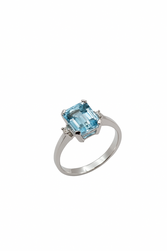 Anello Mirco Visconti Oro Diamanti e Acquamarina
