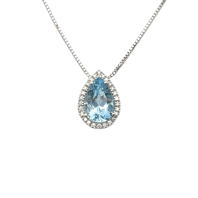 Collana girocollo in calcedonio con goccia in calcedonio | AMetis® Gioielli