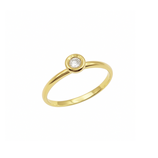 Anello  Solitario Oro giallo Diamanti
