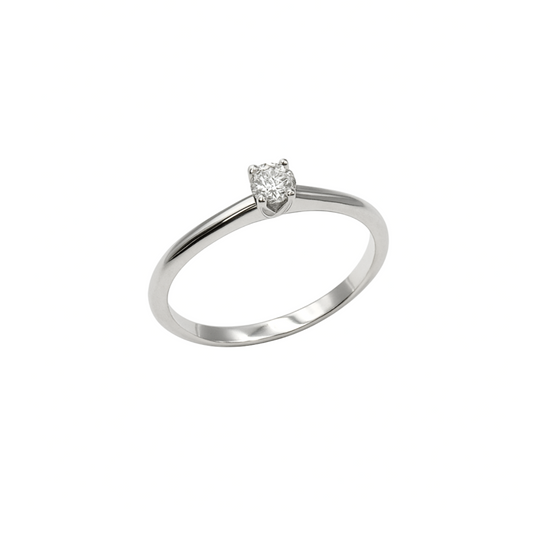 Anello Solitario Oro bianco Diamanti