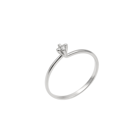 Anello Solitario Oro bianco Diamanti