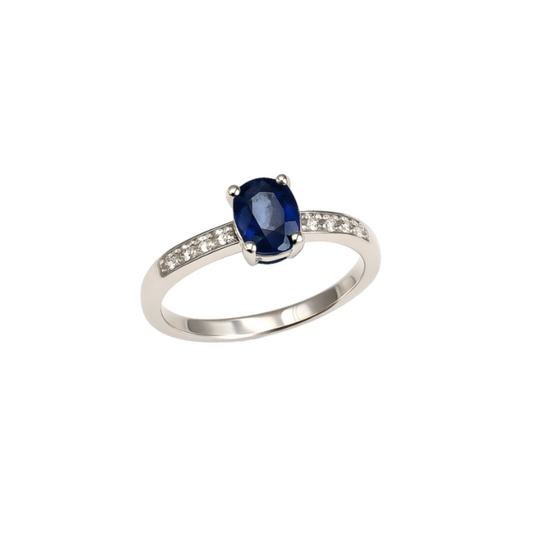 Anello Zaffiro e Diamanti