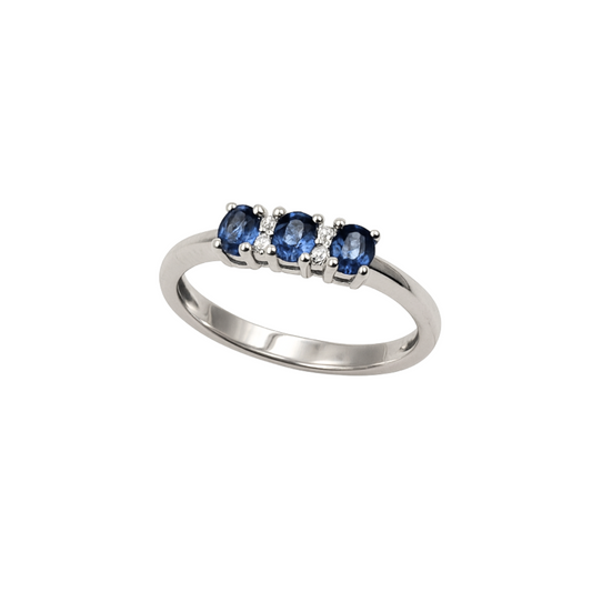 Anello Fedina Zaffiro Diamanti