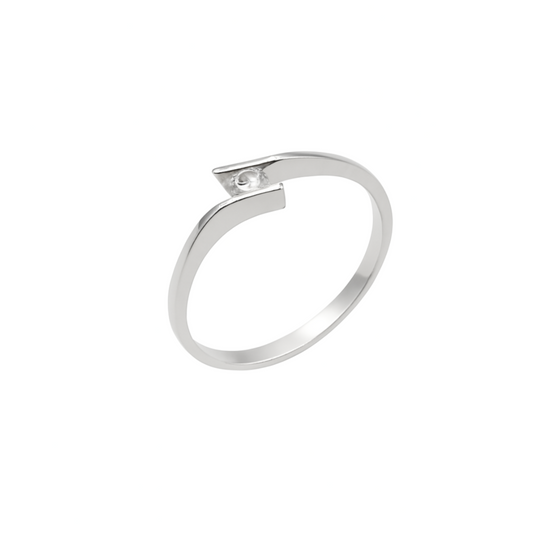 Anello Solitario Oro bianco Diamanti