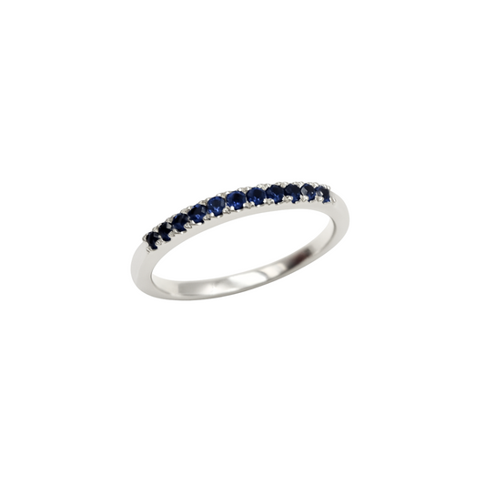 Anello Fedina Zaffiro Oro Bianco