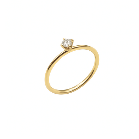 Anello Solitario Oro giallo Diamanti
