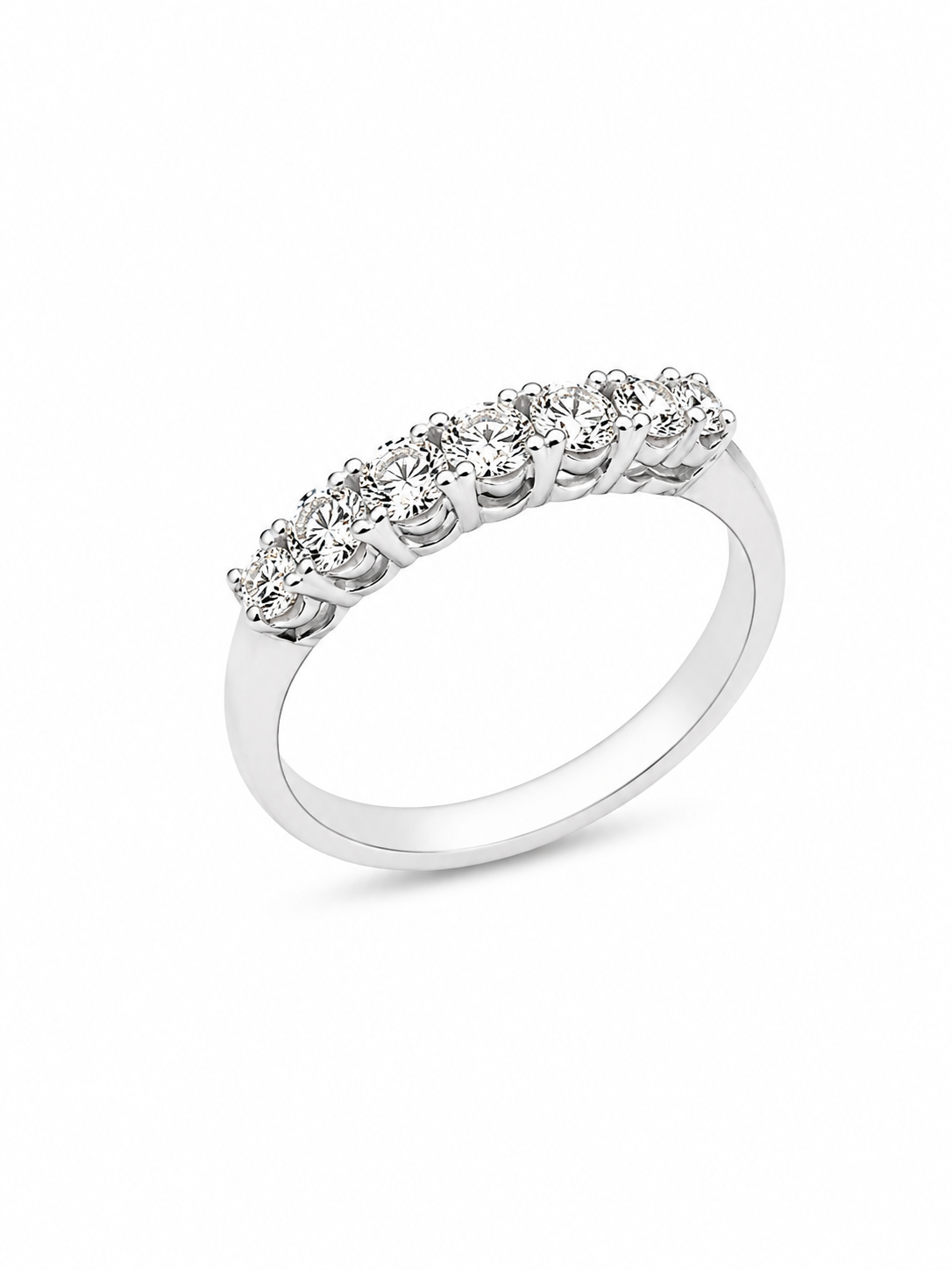Anello donna Fantasia Fedina 7 pietre oro bianco e Diamanti
