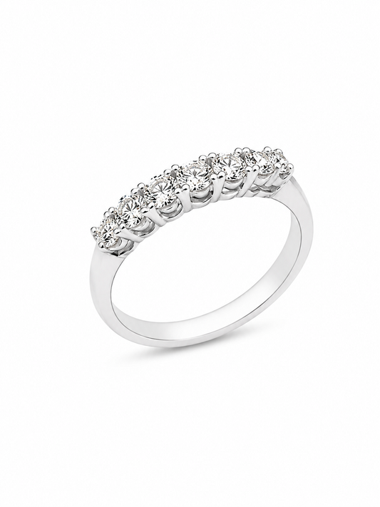 Anello donna Fantasia Fedina 7 pietre oro bianco e Diamanti