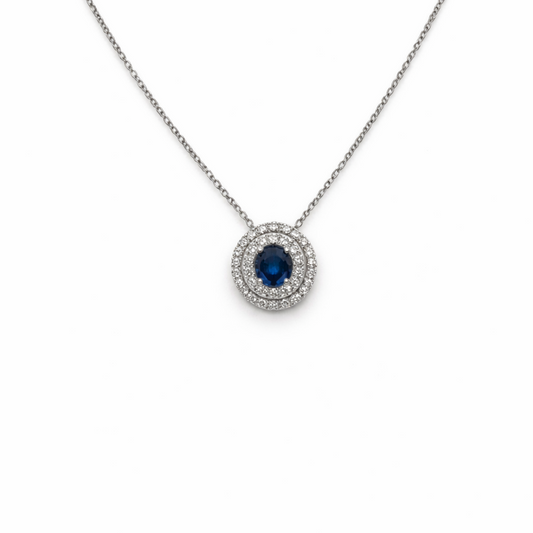 Collana Donna Mirco Visconti Zaffiro Oro Bianco e Diamanti