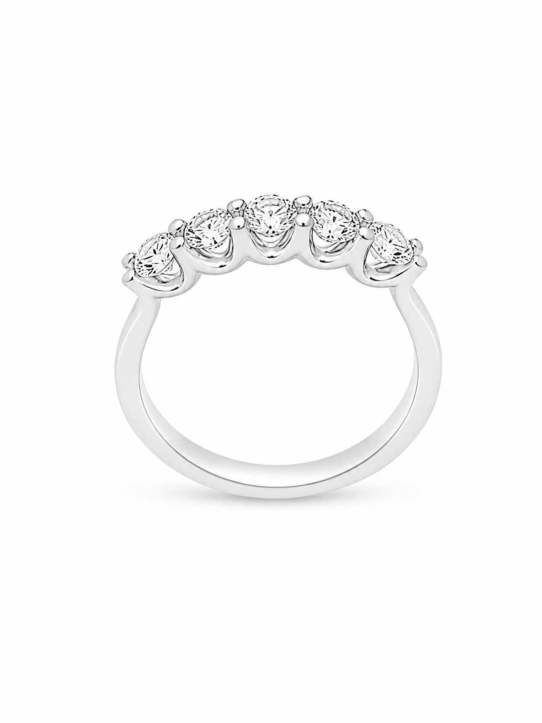 Anello donna Fantasia Fedina 5 pietre oro bianco e Diamanti