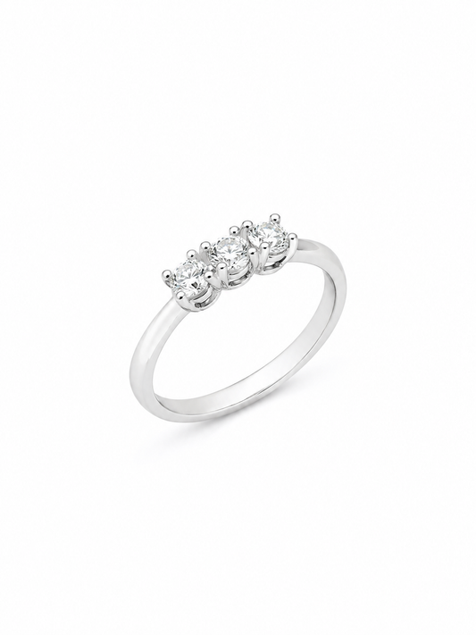 Anello Trilogy Oro bianco e Diamanti Ct. 0,56 G SI
