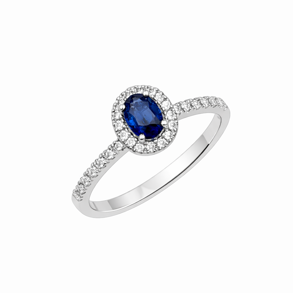 Anello  Zaffiro e Diamanti
