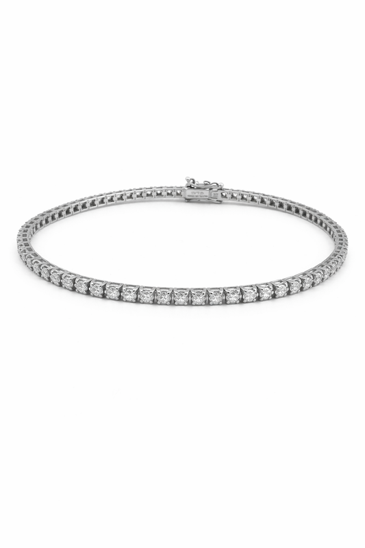 Bracciale Donna Tennis oro bianco e diamanti naturali ct.1,43