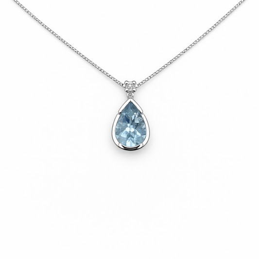 Collana Donna Acquamarina Goccia