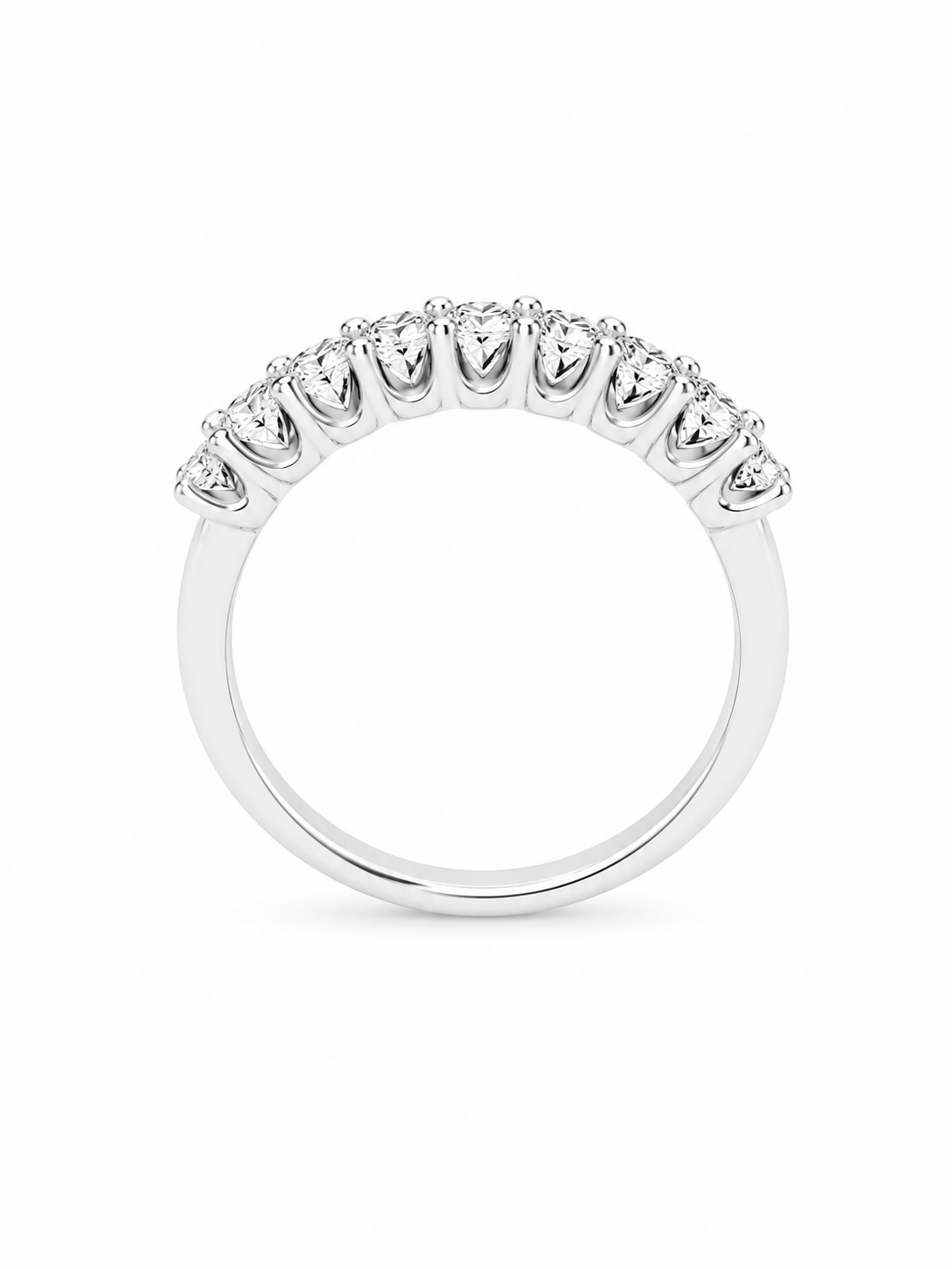 Anello donna Fantasia Fedina 9 pietre oro bianco e Diamanti