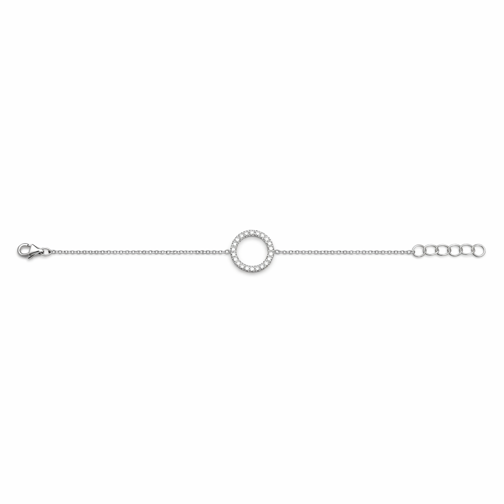 Bracciale Donna cerchio oro bianco e diamanti naturali ct. 0,14