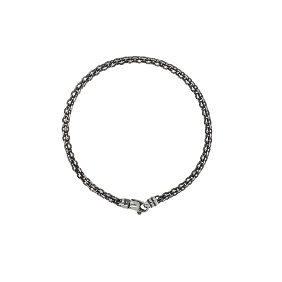Bracciale Uomo Albert M Argento Catena Rolo Intrecciata