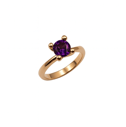 Anello Donna Semiprezioso oro rosa e Ametista