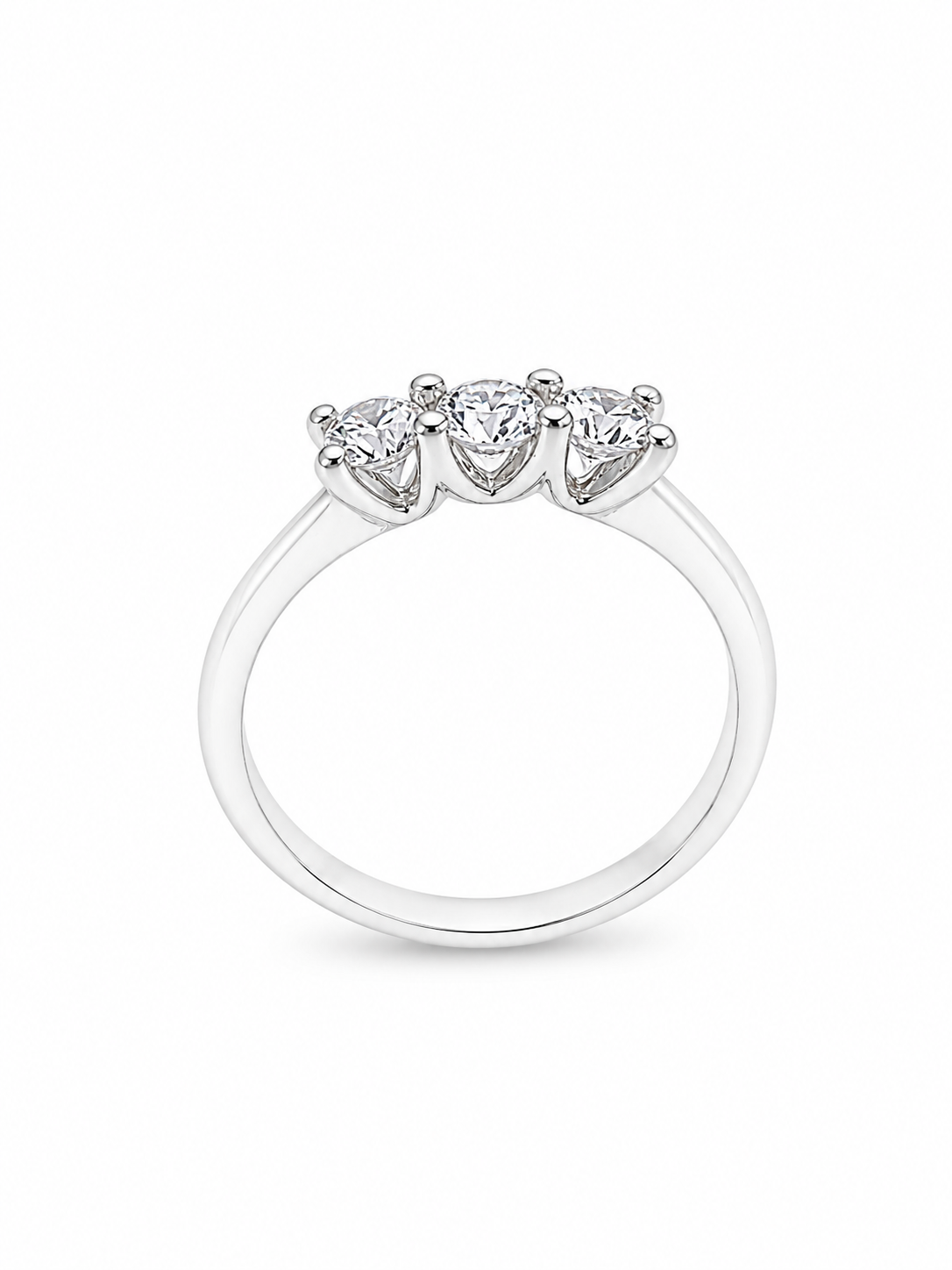 Anello Trilogy Oro bianco e Diamanti CT. 0,61 E VVS