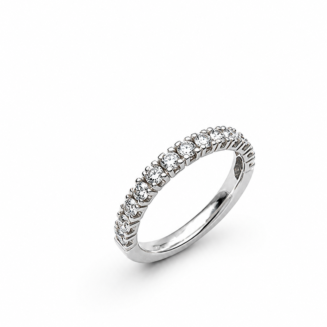 Anello donna Fantasia Fedina Oro bianco e Diamanti