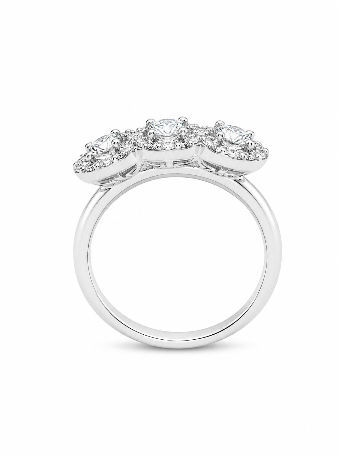 Anello Trilogy Oro bianco e Diamanti Ct.0,90 F/G VS