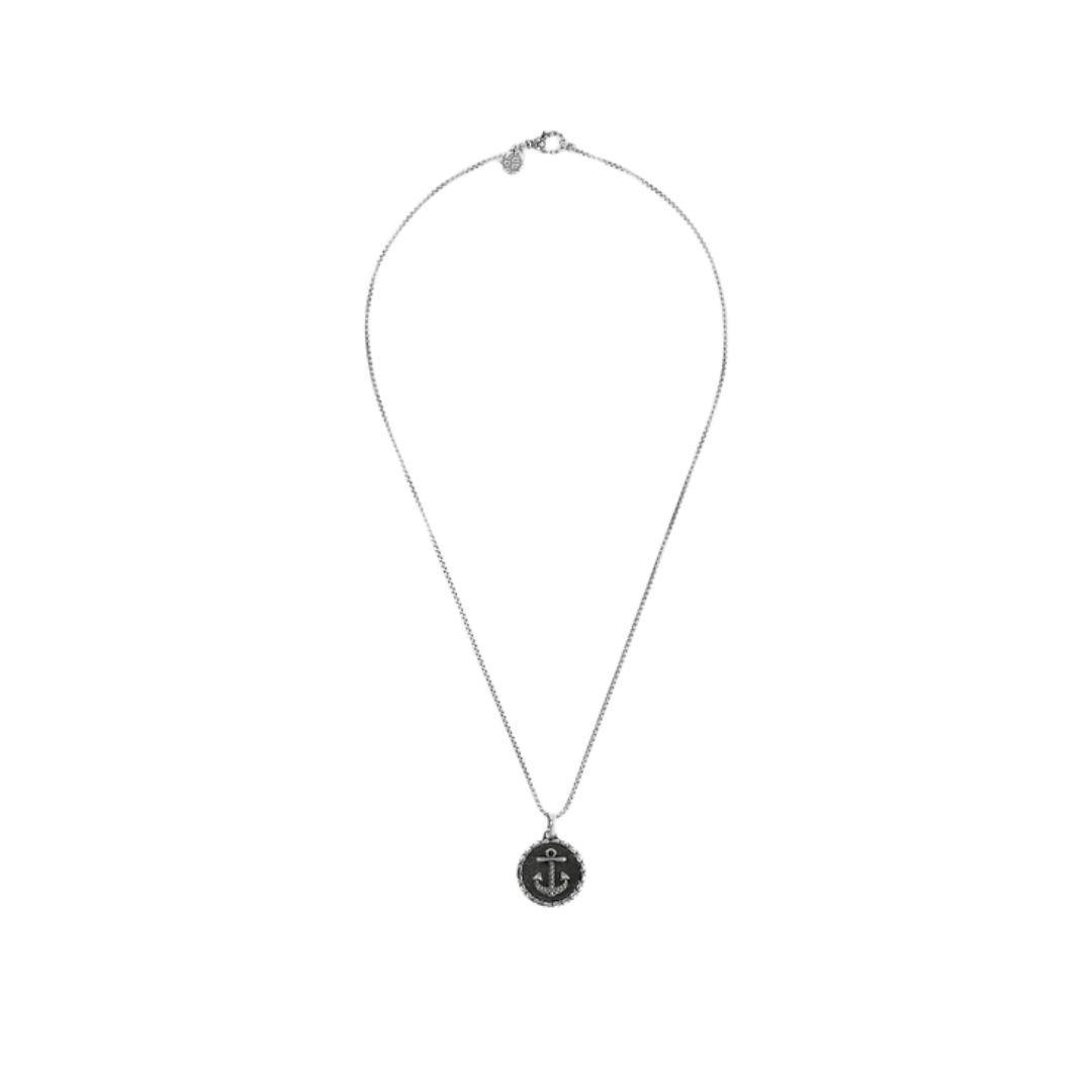 Collana Argento Uomo Albert M Medaglia Ancora