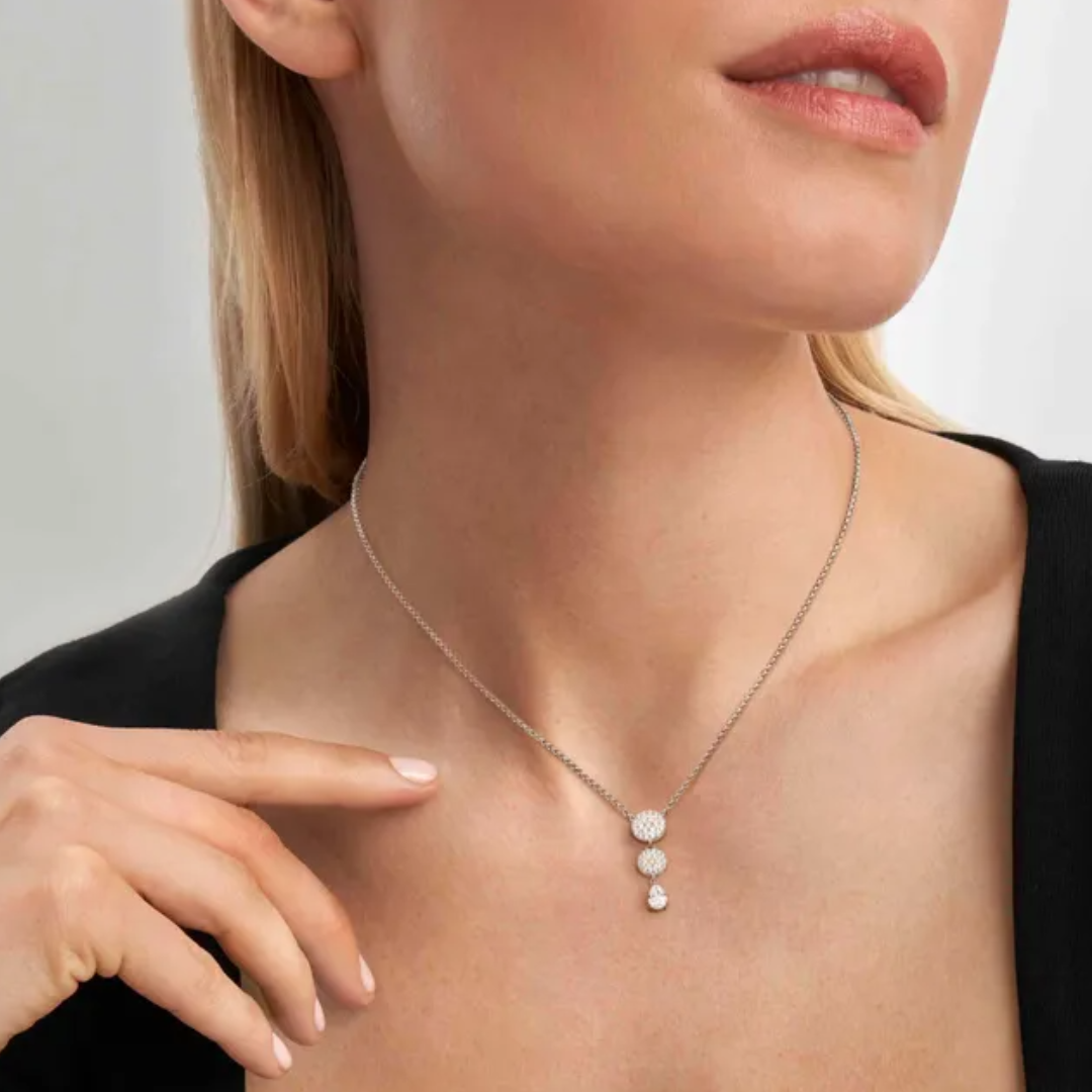 Women's Silver Necklace Nomination Sphere Pavè Zirconia