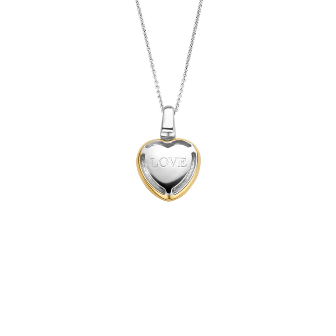 Collana Donna Argento Pendente Cuore Pavé Dorato TI SENTO - Milano 6801ZY
