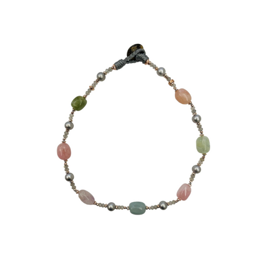 Collana Donna Pietre Dure Gemmarium Perle Acquamarina Labradorite