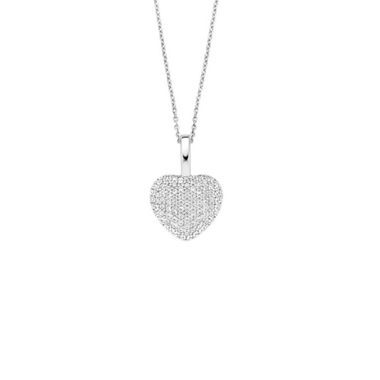 Collana Donna Argento Pendente Cuore Pavé TI SENTO - Milano 6745ZI