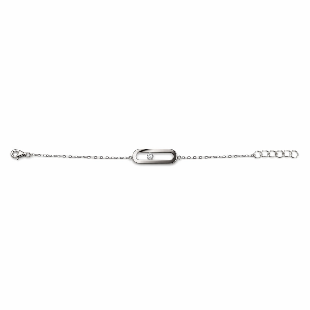 Bracciale Donna oro bianco e diamanti naturali ct. 0,02