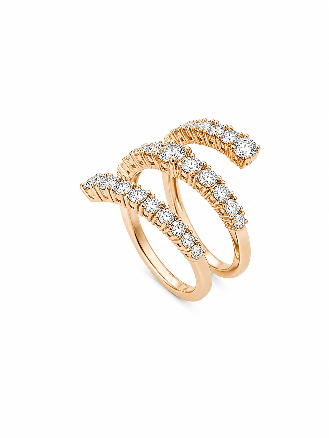 Anello donna Fantasia oro rosa e Diamanti