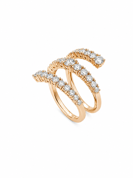 Anello donna Fantasia oro rosa e Diamanti