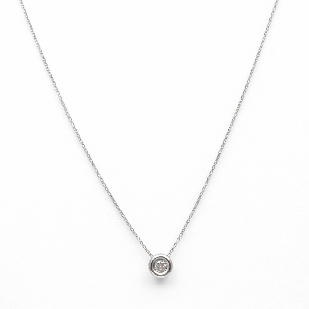 Collana Donna Punto Luce oro bianco e diamanti CT. 0,08 G SI